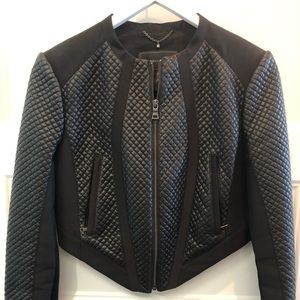 BCBG MAXAZRIA black quilted jacket Hansen cropped.